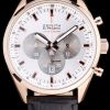 Zenith Quartz Men White Dial With Black Crocodile strap