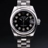 Rolex Datejust Automatic Women Black Dial With Diamond Hour Numbers In steel