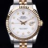 Rolex Datejust Automatic Men Two-Tone White Dial With diamond hour numbers And steel Jubilee bracelet