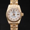 Rolex Ladies Datejust 28 Automatic White Dial With Diamond Hour Numbers In 18ct Yellow Gold