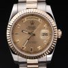 Rolex Daydate 36 Automatic Men Two-Tone Champagne Dial Diamond Hour Numbers In Steel Oyster bracelet