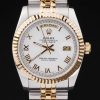 Rolex Daydate 36 Automatic Men Two-Tone White Dial With Roma Time Markers In steel Jubilee bracelet