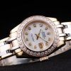 Rolex Datejust Automatic Women White Dial In Rose Gold On Pearlmaster Bracelet