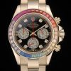 Rolex Daytona Automatic Men Watch Black Dial Rainbow Diamond Bezle In Rose Gold