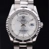 Rolex Daydate 36MM Automatic White Gold White Dial Steel Fluted Bezel President Bracelet